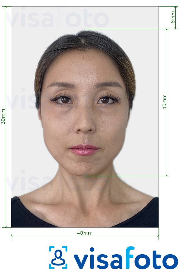 सटीक आकार विनिर्देश के साथ वियतनाम पासपोर्ट 4x6 सेमी के लिए तस्वीर का उदाहरण