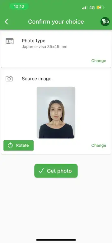 7ID App: Japán Visa Photo App