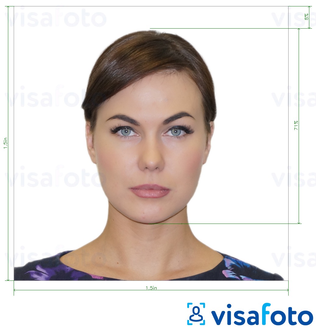 सटीक आकार विनिर्देश के साथ संयुक्त राज्य अमेरिका में अर्जेंटीना पासपोर्ट 1.5 x 1.5 इंच के लिए तस्वीर का उदाहरण