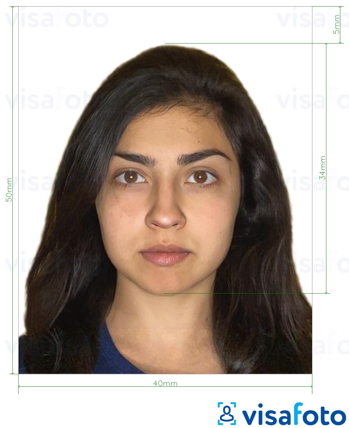 सटीक आकार विनिर्देश के साथ बोलीविया पासपोर्ट 4x5 सेमी के लिए तस्वीर का उदाहरण