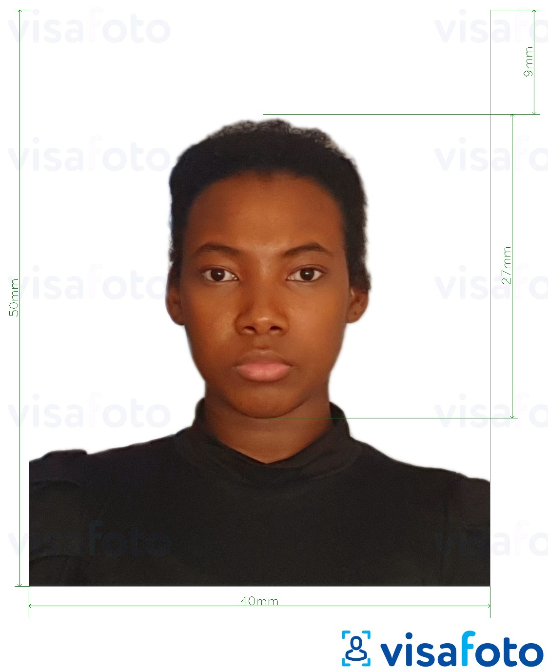सटीक आकार विनिर्देश के साथ कोलंबिया आईडी कार्ड 4x5 सेमी के लिए तस्वीर का उदाहरण