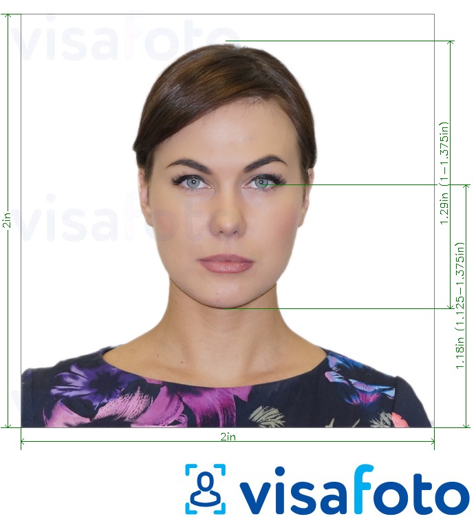 सटीक आकार विनिर्देश के साथ कोस्टा रिका पासपोर्ट 2x2 इंच, 5x5 सेमी, 51x51 मिमी के लिए तस्वीर का उदाहरण