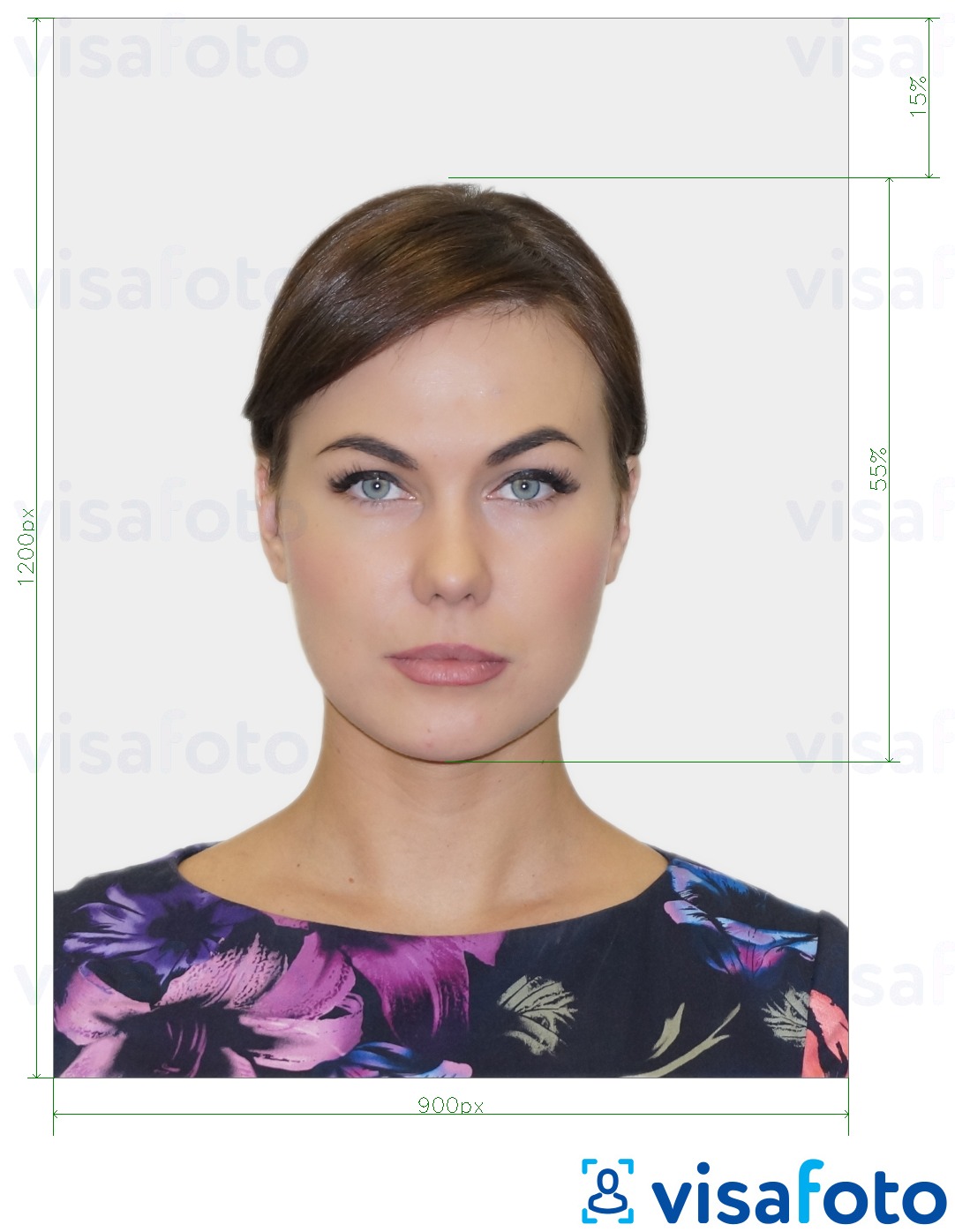 सटीक आकार विनिर्देश के साथ यूके पासपोर्ट ऑनलाइन के लिए तस्वीर का उदाहरण