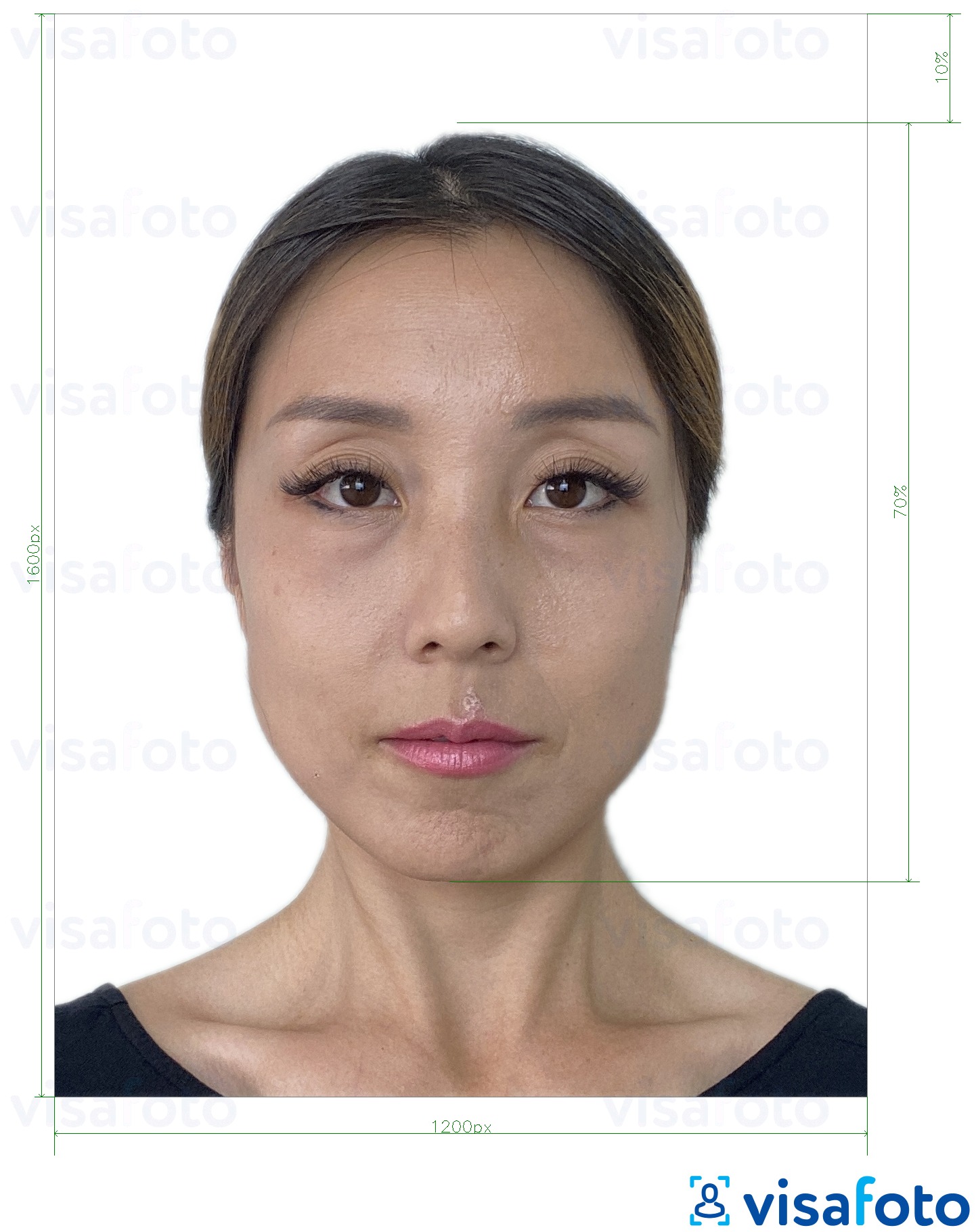 सटीक आकार विनिर्देश के साथ हांगकांग ऑनलाइन ई-पासपोर्ट 1200x1600 पिक्सल के लिए तस्वीर का उदाहरण