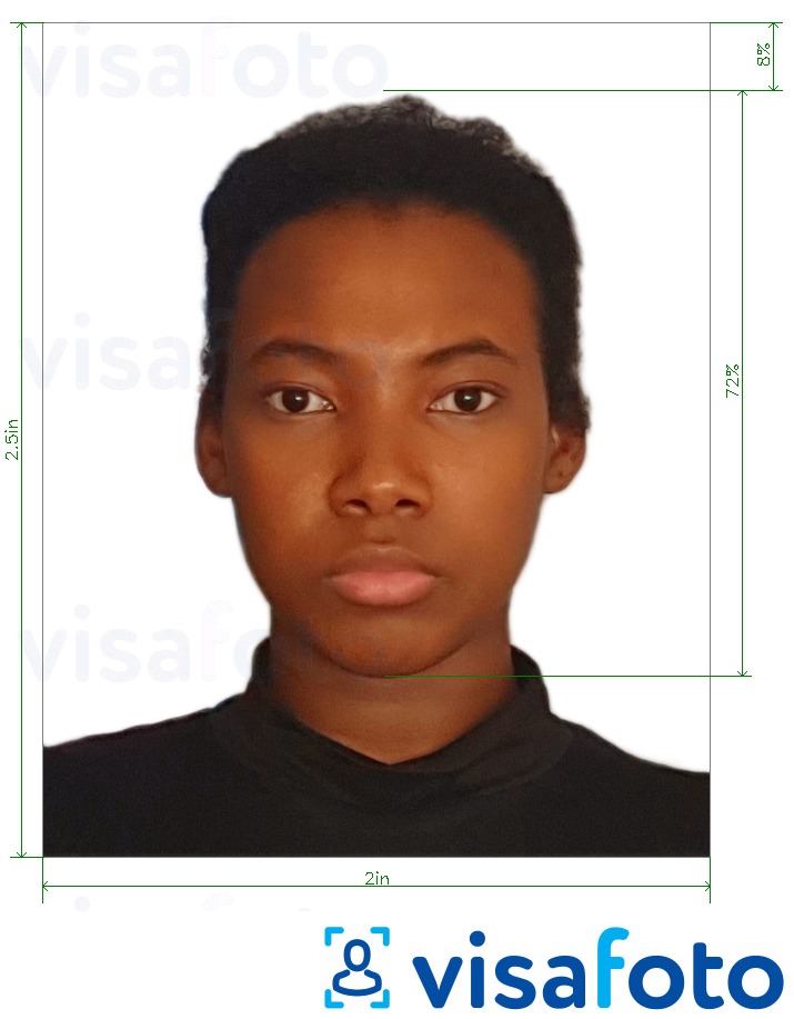 सटीक आकार विनिर्देश के साथ केन्या ई-पासपोर्ट 2x2.5 इंच के लिए तस्वीर का उदाहरण