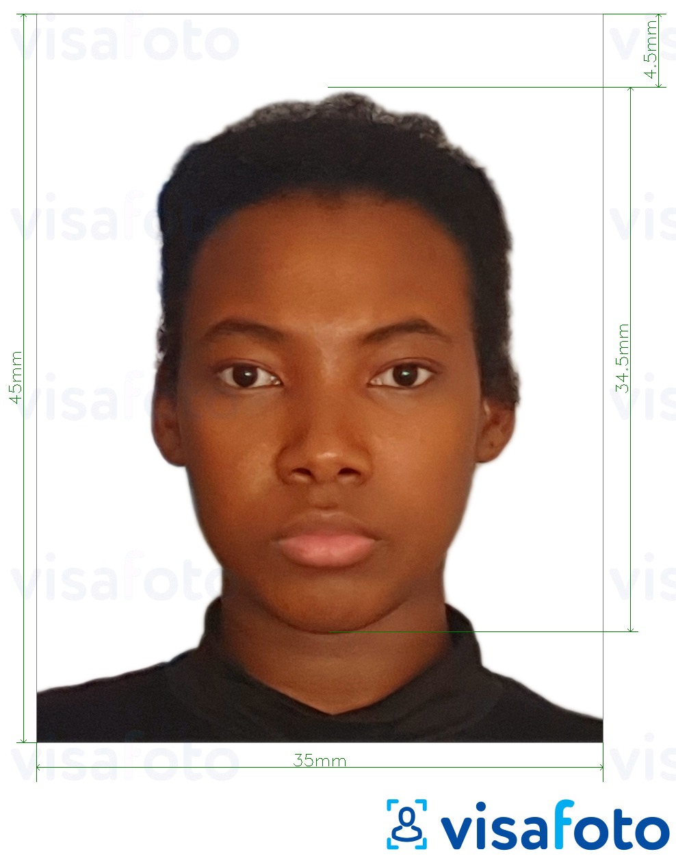 सटीक आकार विनिर्देश के साथ केन्या पासपोर्ट 35x45 मिमी के लिए तस्वीर का उदाहरण