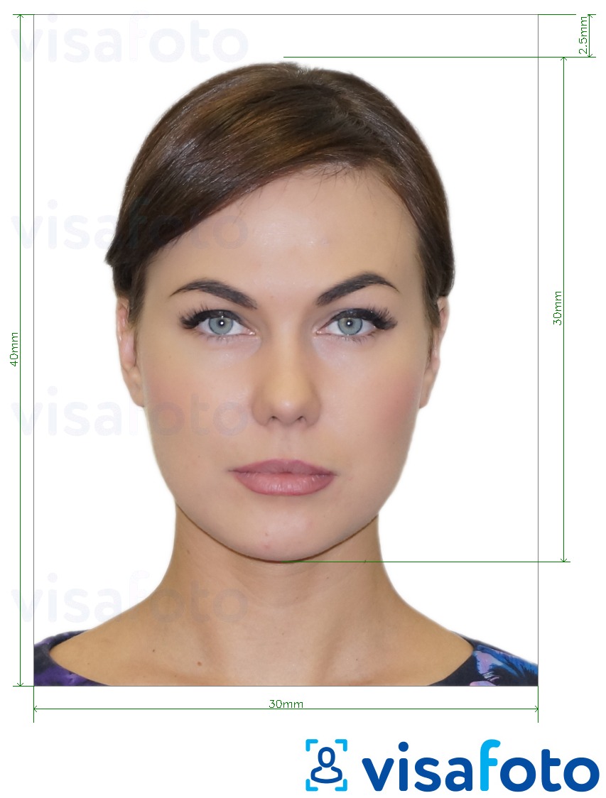 सटीक आकार विनिर्देश के साथ माल्टा पासपोर्ट 40x30 मिमी (4x3 सेमी) के लिए तस्वीर का उदाहरण