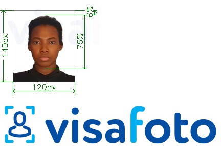 सटीक आकार विनिर्देश के साथ नाइजीरिया पासपोर्ट 120x140 पिक्सल के लिए तस्वीर का उदाहरण