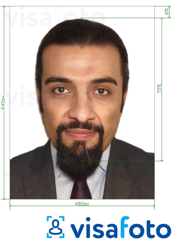 सटीक आकार विनिर्देश के साथ सऊदी अरब पहचान पत्र Absher 640x480 पिक्सेल के लिए तस्वीर का उदाहरण