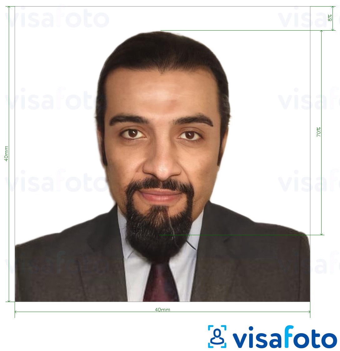 सटीक आकार विनिर्देश के साथ सीरिया पासपोर्ट 40x40 मिमी के लिए तस्वीर का उदाहरण