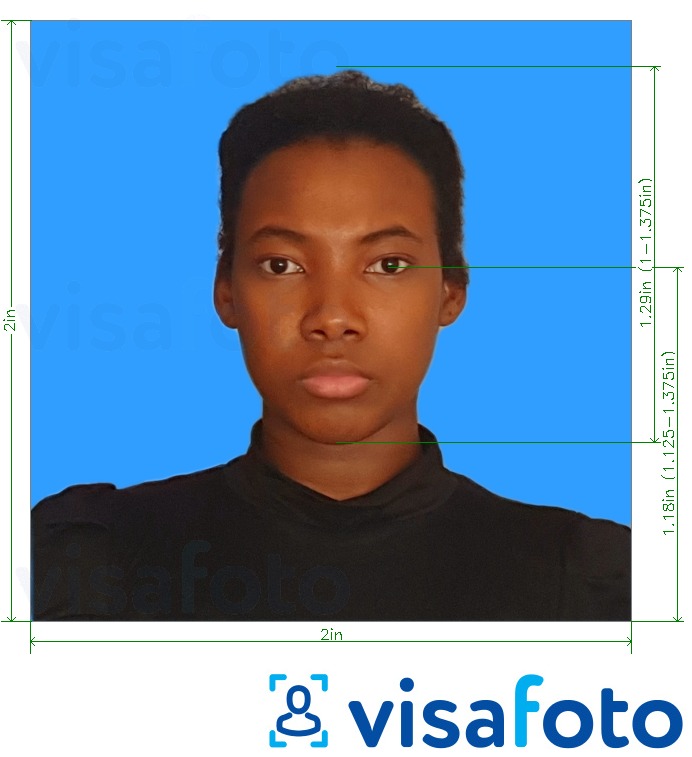 सटीक आकार विनिर्देश के साथ तंजानिया अज़ानिया बैंक 2x2 इंच की नीली पृष्ठभूमि के लिए तस्वीर का उदाहरण