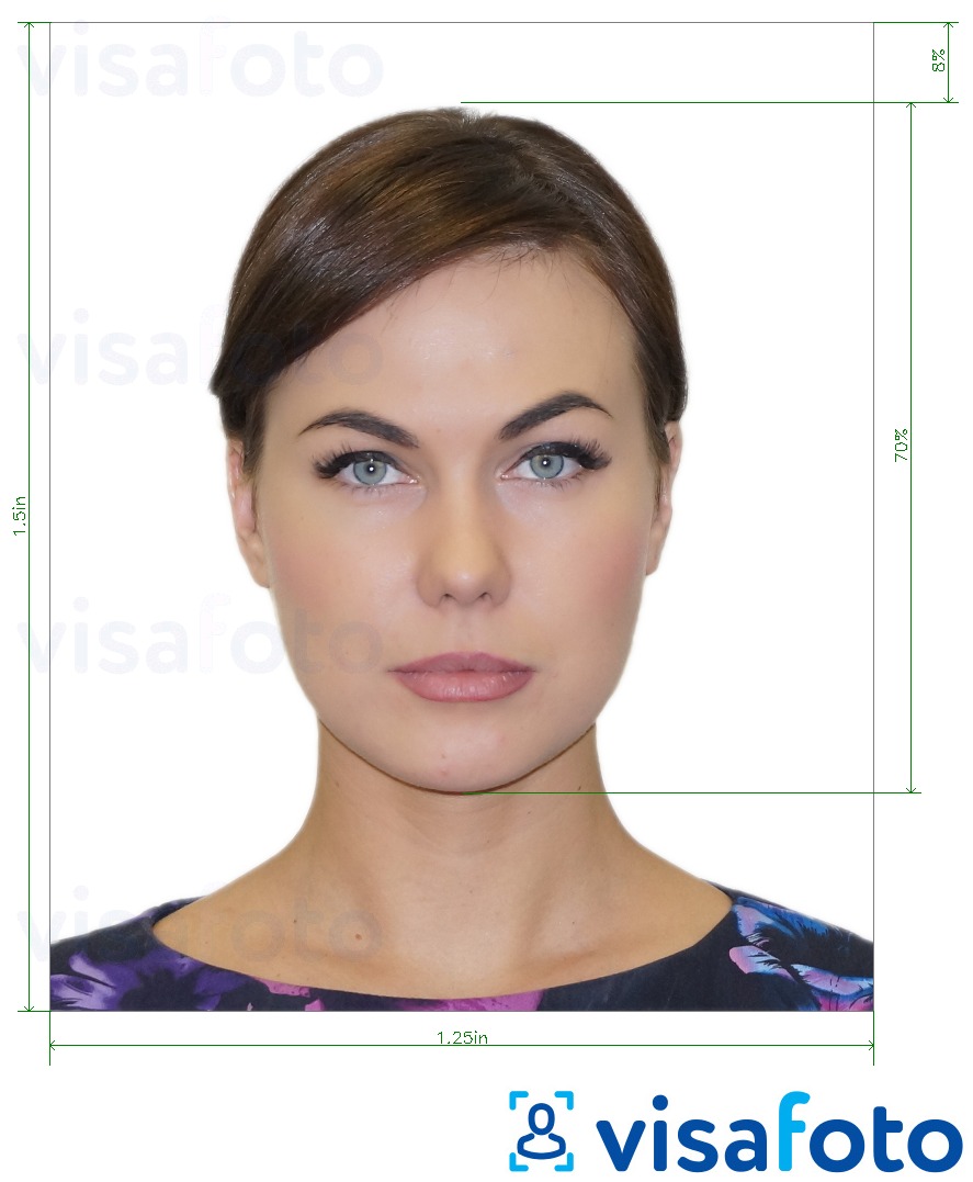 सटीक आकार विनिर्देश के साथ यूएसए एफओआईडी 1.25x1.5 इंच के लिए तस्वीर का उदाहरण