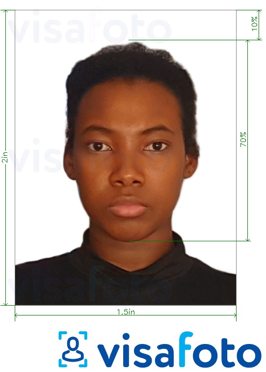 सटीक आकार विनिर्देश के साथ जाम्बिया पासपोर्ट 1.5x2 इंच (51x38 मिमी) के लिए तस्वीर का उदाहरण